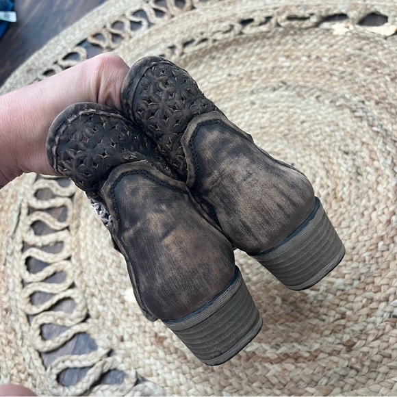 Circle G by Corral Ladies Brown Cutout Shortie Boots Q5019 Size 7.5 - Picture 4 of 7